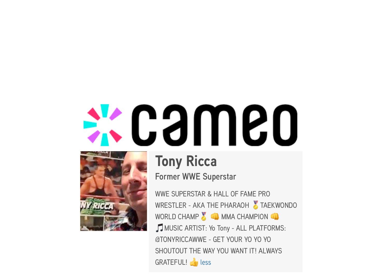 Tony on Cameo