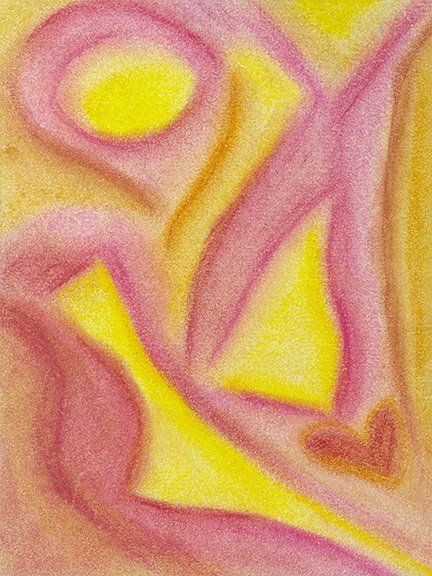 Sat Nam Designs, Sat Nam, heart, hearts, sun, yellow, red, pink, art, abstract art, healing art, spiritual art, pastel chalk art, pastel chalks, Kundalini, Kundalini yoga, meditation, yoga, consciousness