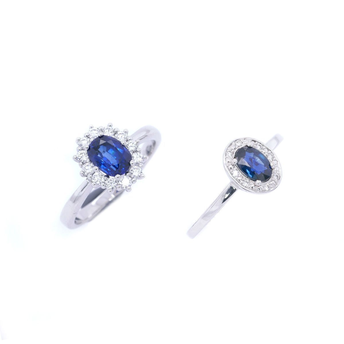 Safir-Brillant-Ringe Weissgold