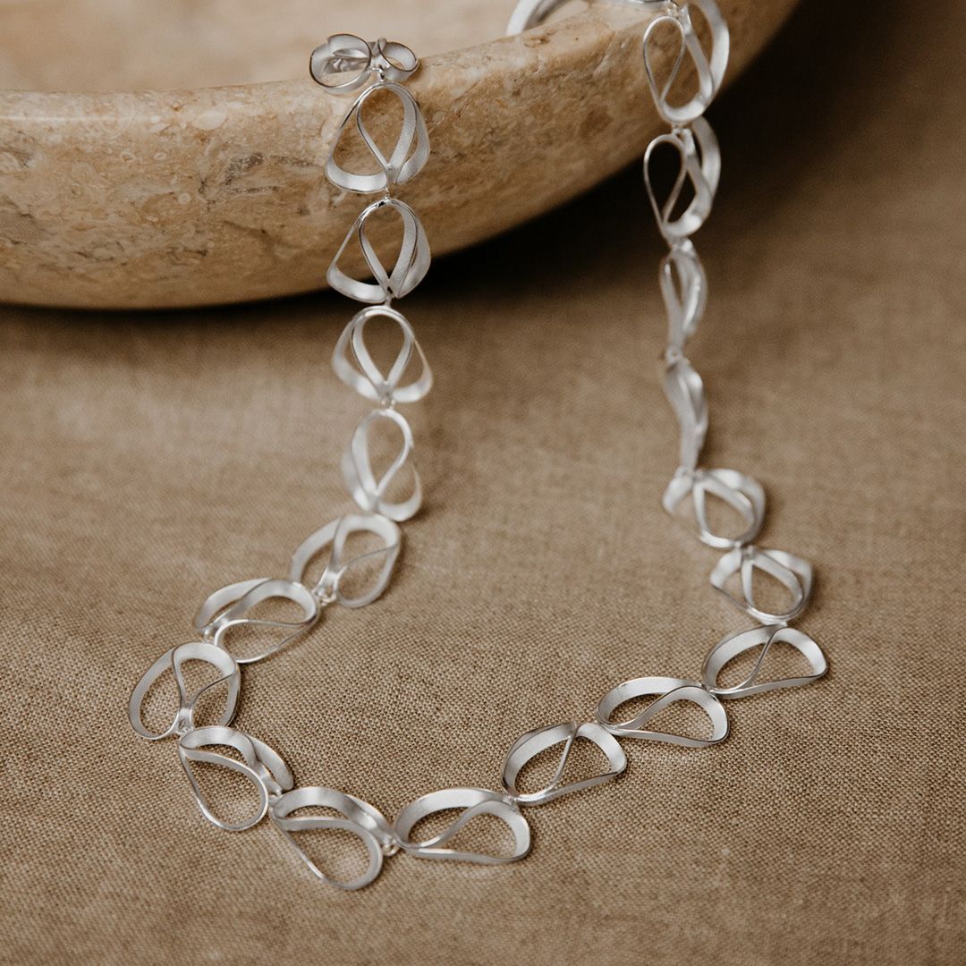 Tezer-Design Collier 925Silber matt poliert