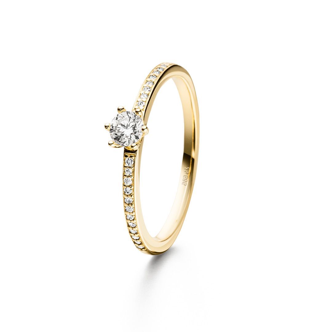 Wörner Antrags-Brillantring Gelbgold