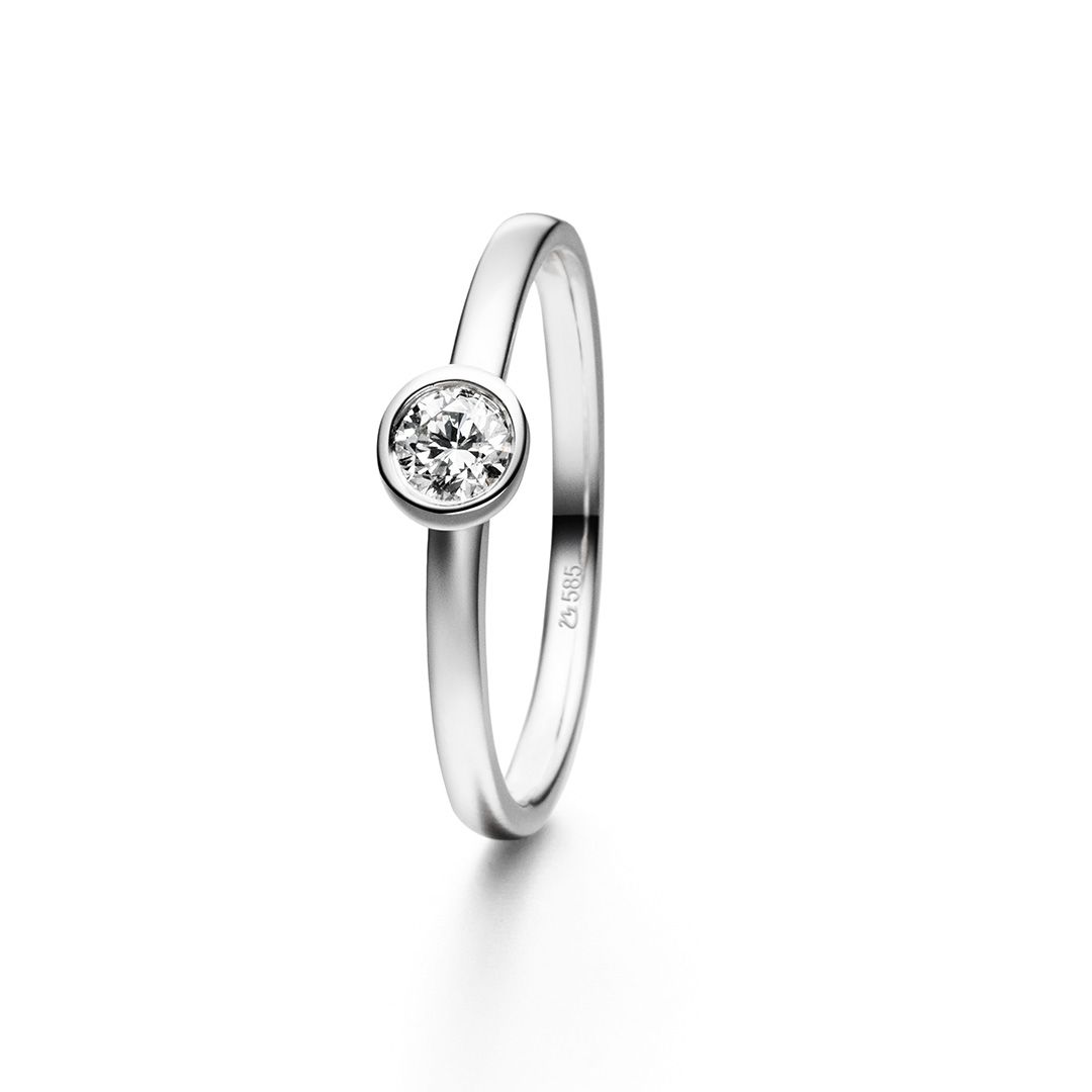 Wörner Brillantring Solitaire Weißgold