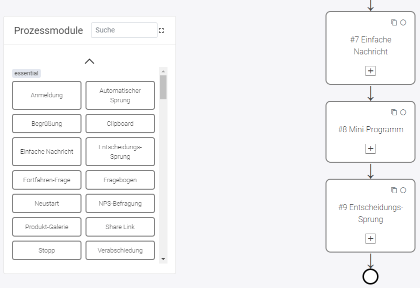 Chatfairy Editor für den Chatflow Chatfairy Chatflow Builder