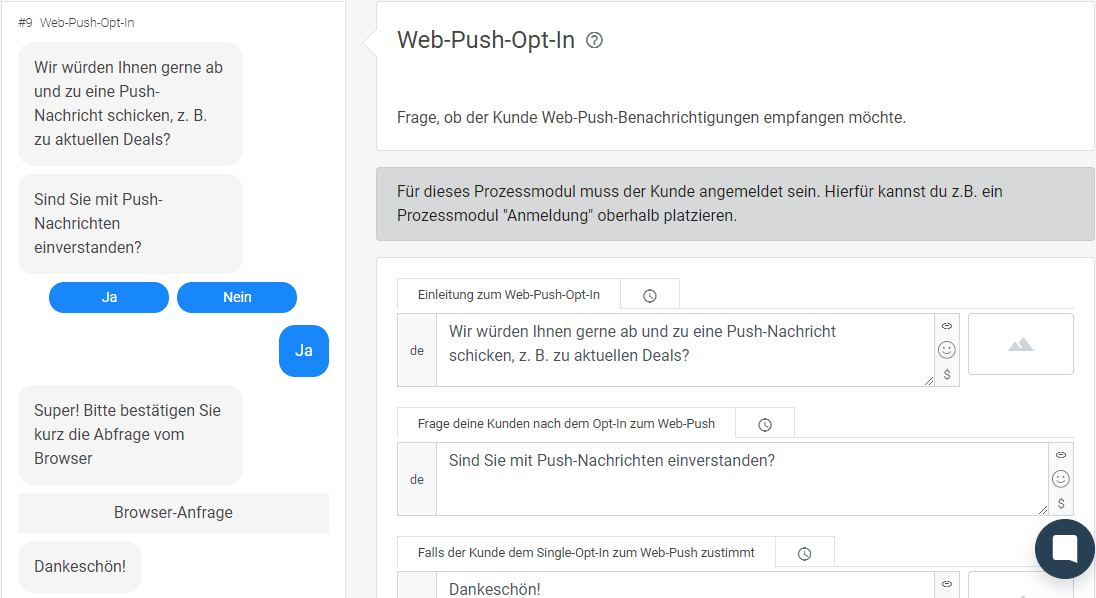 Chatfairy Push Notifications für Web + In-Chat Chatfairy Push Notifications Web + In-Chat