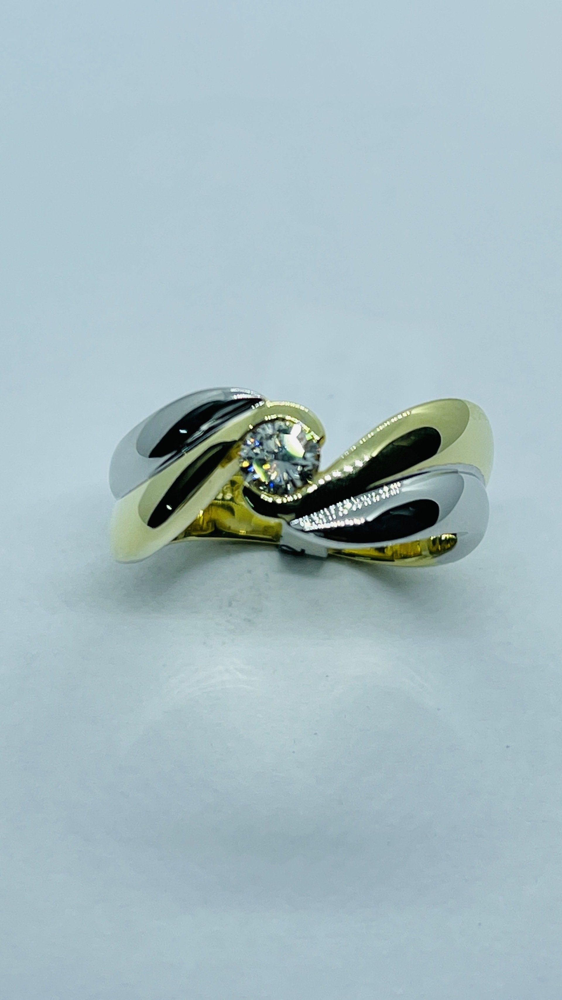 Brillantring 0,25ct TW/Si Designring 585/000 Gelbgold/Weißgold