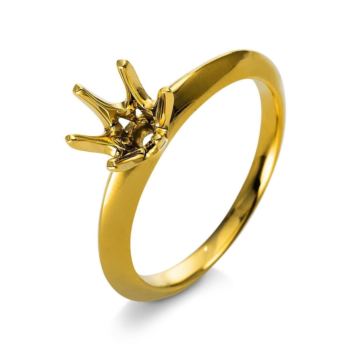 Klassischer Verlobungsring aus 585/000 Gelbgold Leerfassung Solitärring