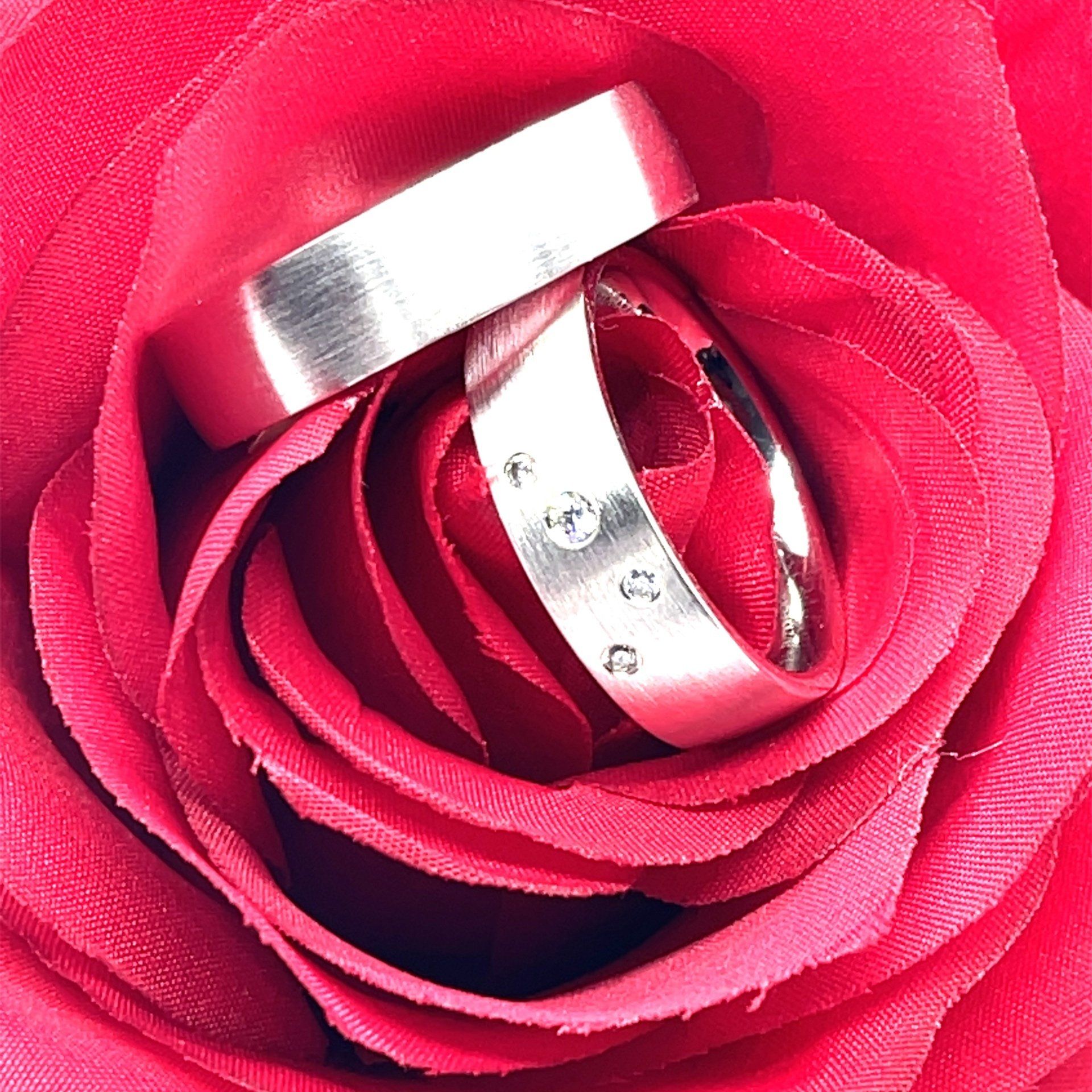 Trauringe 585/000 Weißgold 5 mm Trauringe Sternenhimmel