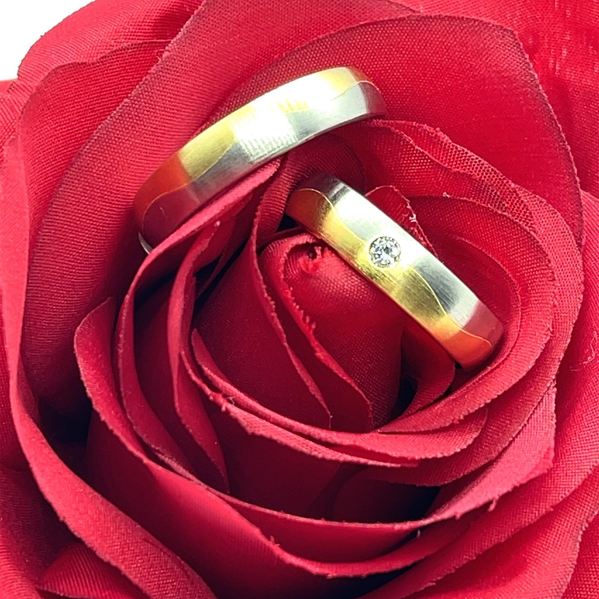 Trauringe 585/000 Gelb/Wei0gold 5 mm Trauringe Thale