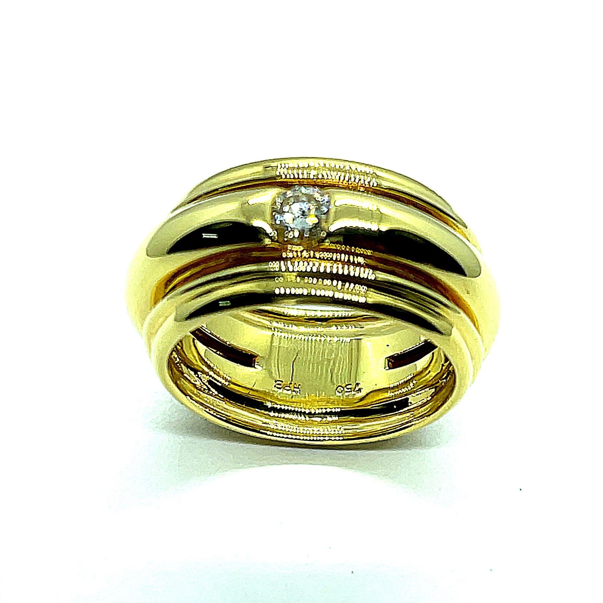 Brillantring 0,25ct TW/Si Designring 750/000 Gelbgold
