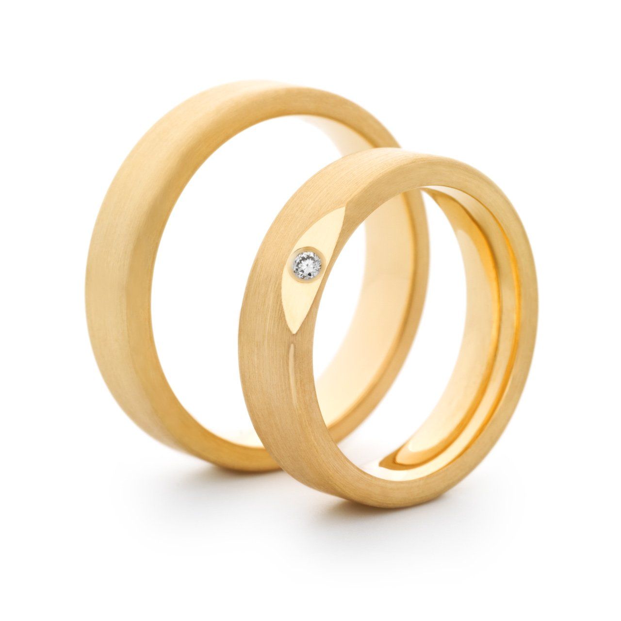 Trauringpaar 6 mm Breite Trauringpaar in 585/000 Gelbgold