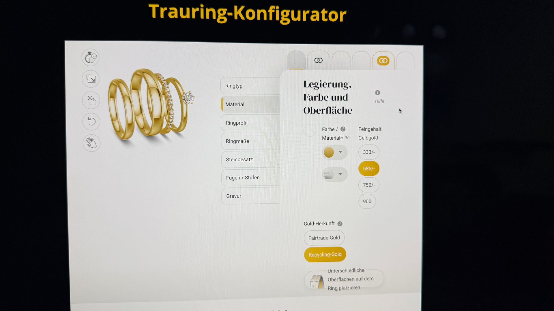 Schnell, bis 31.03.2022 die 19% MwSt sparen!!! Trauring-Konfigurator