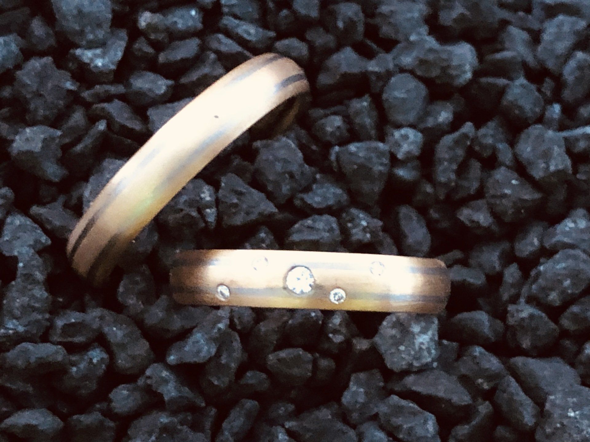 Trauringpaar zum Sale Preis Trauringpaar in 585/000 Gelb/Weißgold