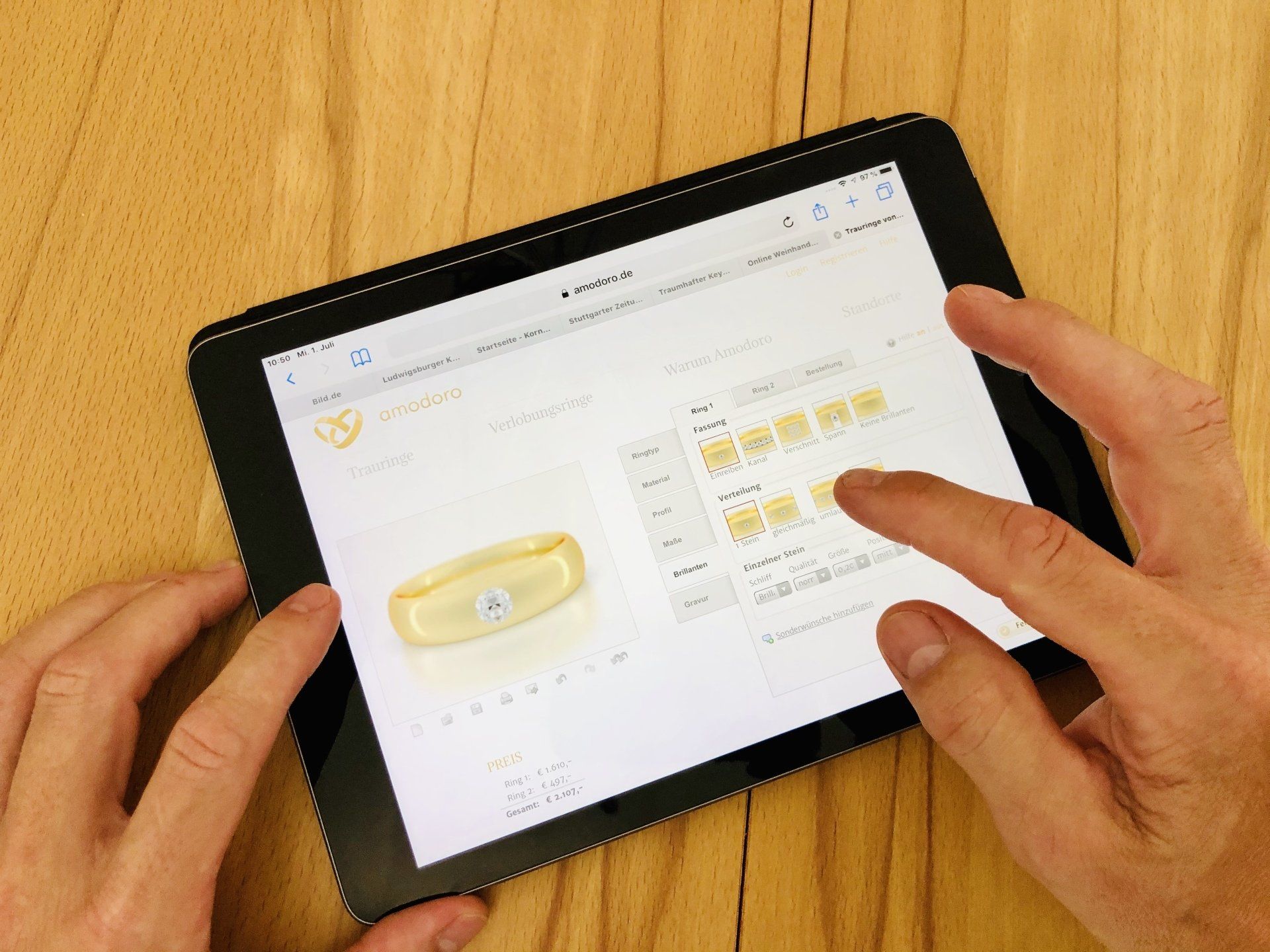 Amodoro Partner seit vielen Jahren Trauring Konfigurator, gestalten Sie Ihre Ringe doch selbst!