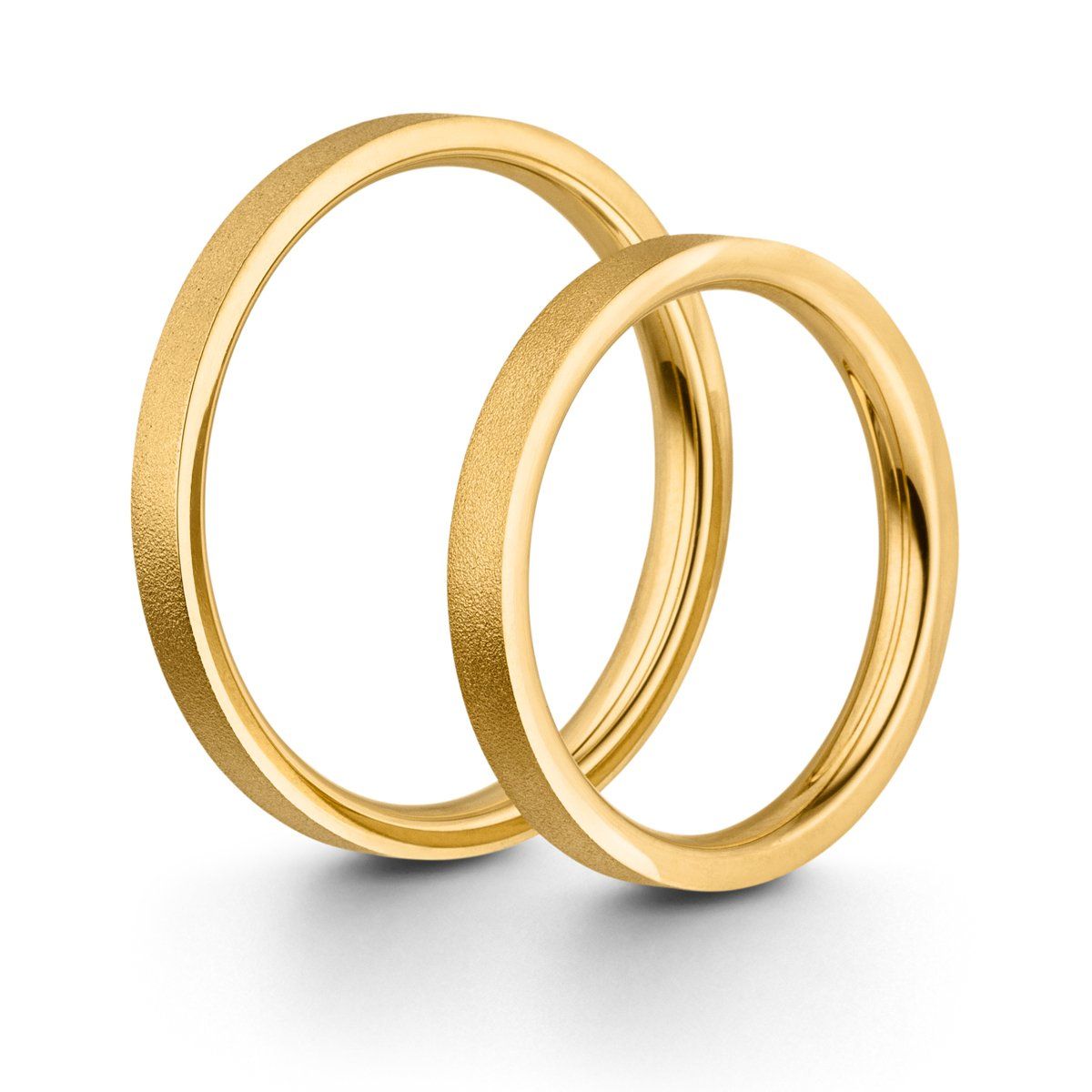 Trauringpaar  4 mm Breite 750/000 Downrose Trauringpaar in 585/000 Weißgold