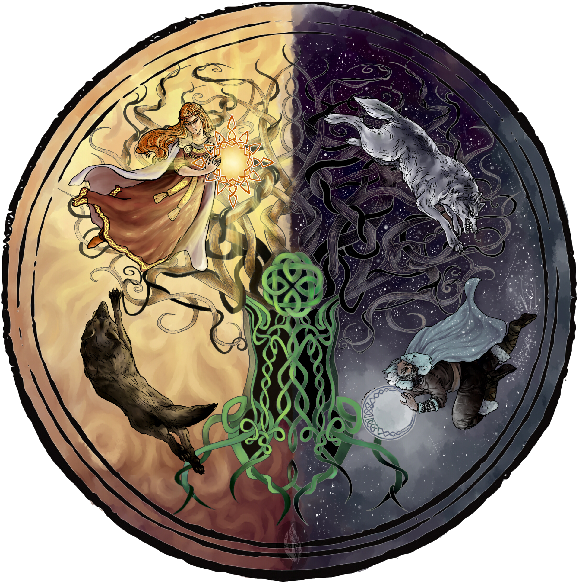 Wikinger Schild Die wilde Jagdt