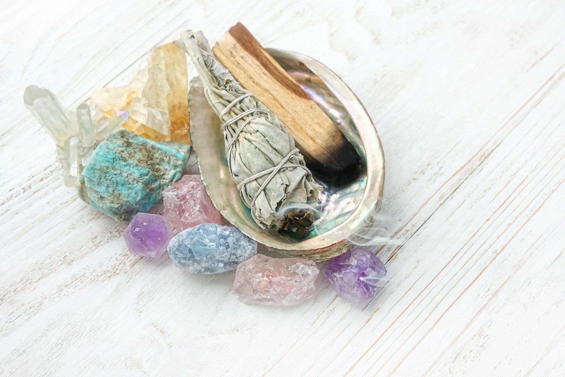 abalone Muschel und Räucherung