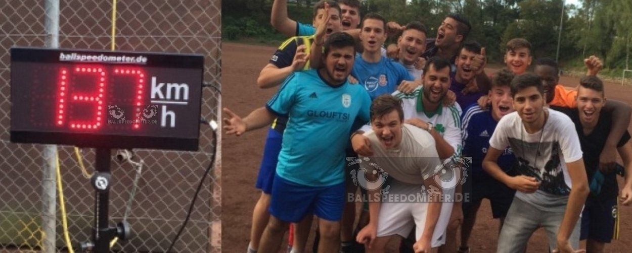 Geschwindigkeits-Highlights im Fußball Geschwindigkeits-Rekord im Fußball mit 137 km/h, mit BallSpeedoMeter gemessen