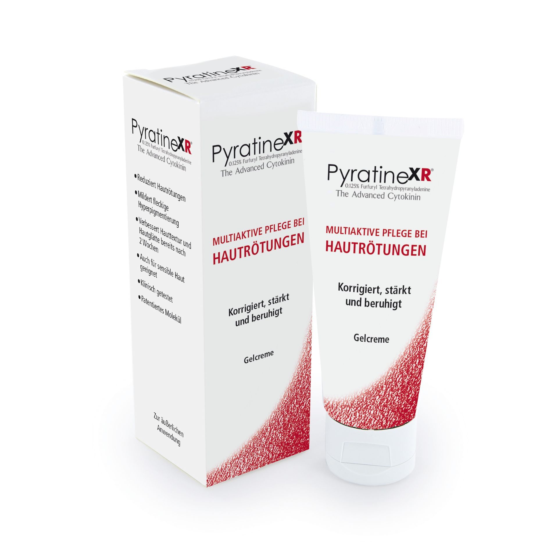 PyratineXR – Originalverpackung Pyratine XR – Hautpflege zur Minderung von Rötungen und Irritationen bei Rosacea, mit wissenschaftlich belegten Ergebnissen.