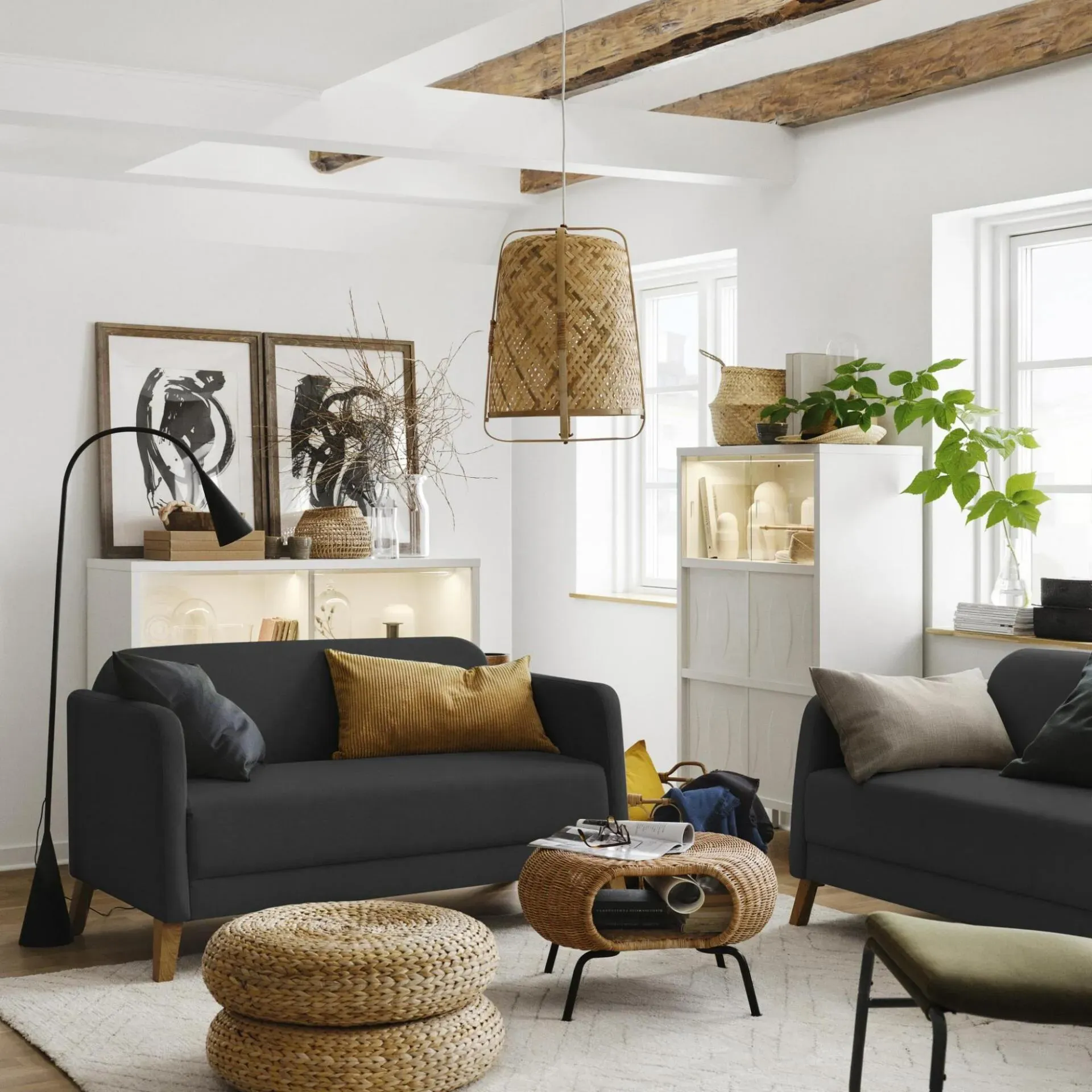 BESTA Mueble TV Puertas Vidrio BESTA Mueble TV Puertas Vidrio