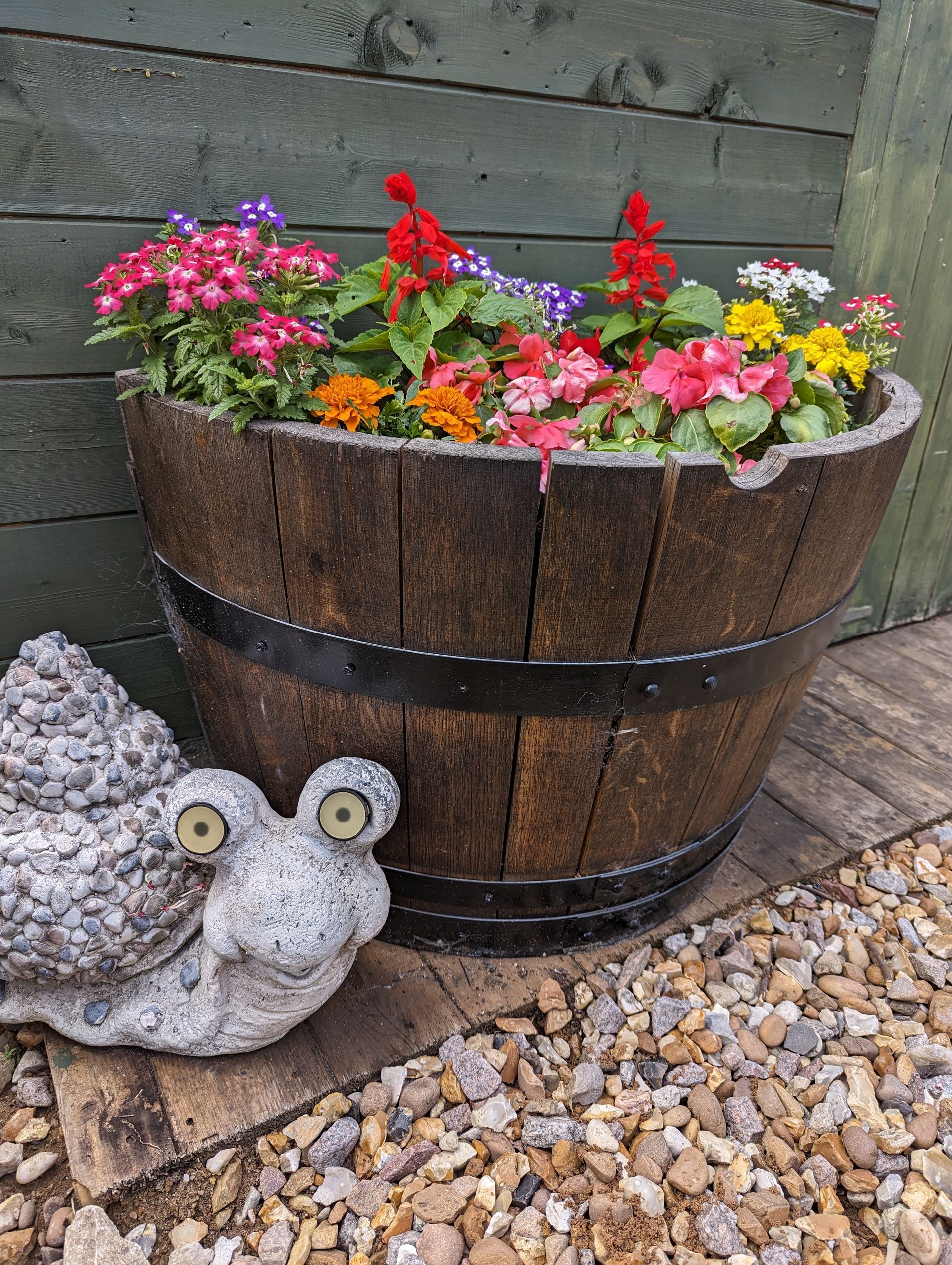 Half barrel planters