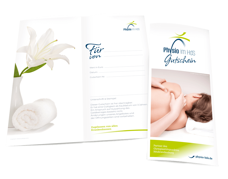 Gutschein Behandlungsgutschein für die Physio im HdS