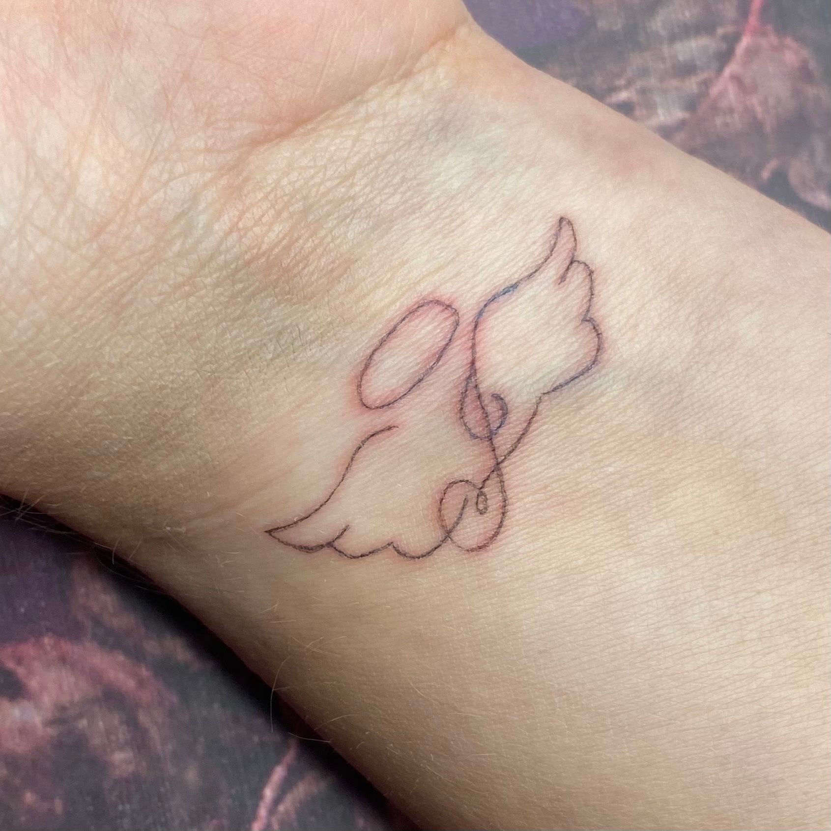 Fineline Tattoo, Mini Tattoo, Engel, Brandenburg