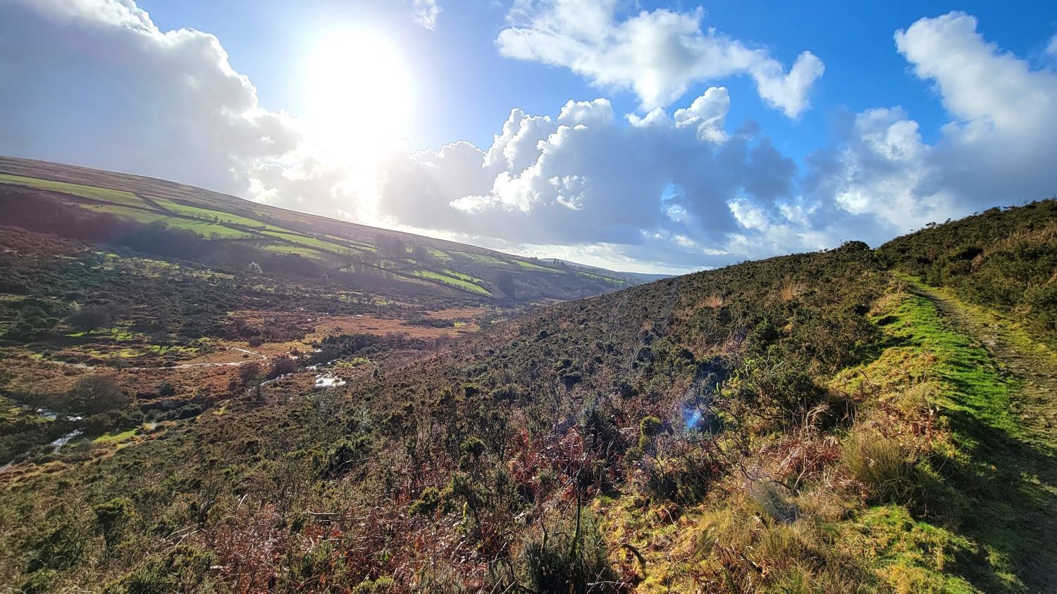 A path downstream of Black Rock, making its way to an old ford, remnants of the Wheal Mary Emma tin mine workings from the 18th century