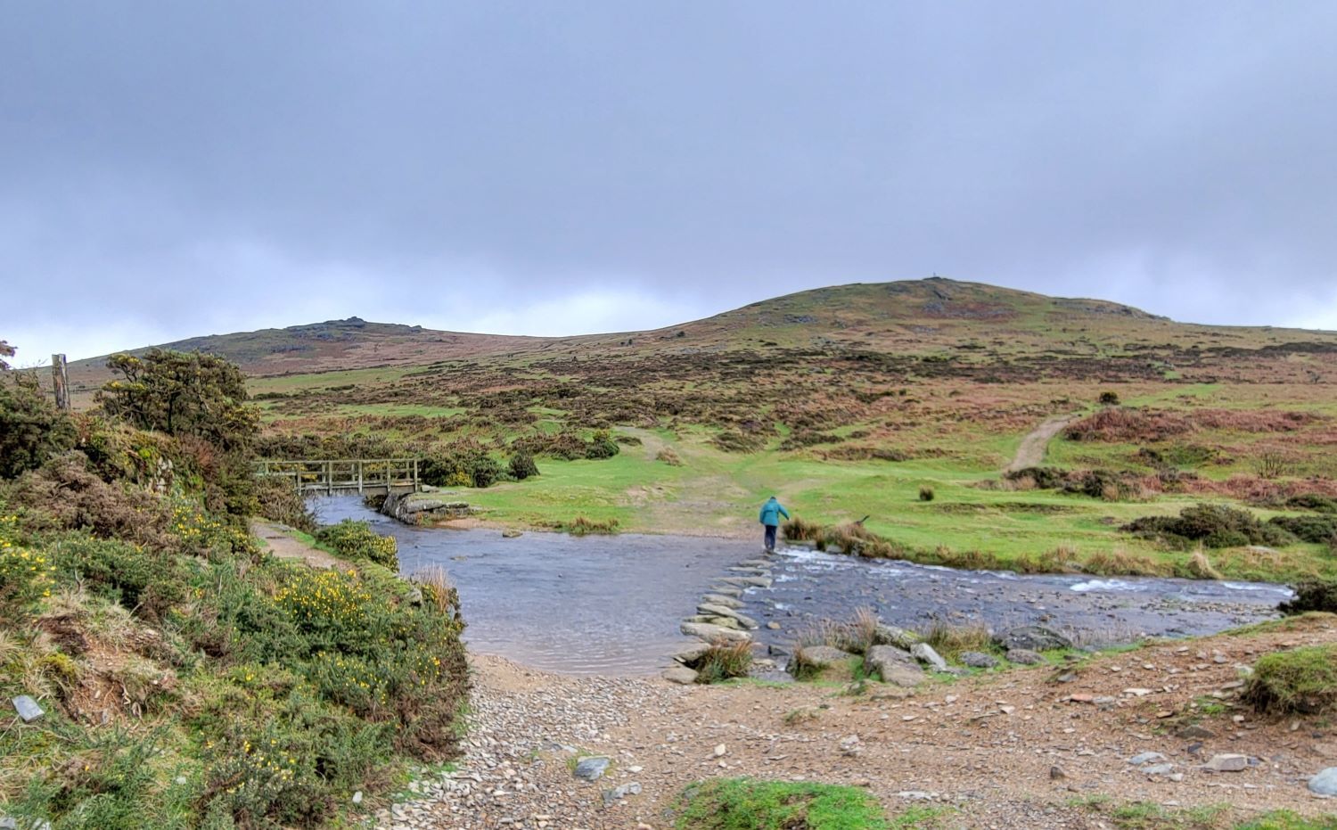 Footbridge across the River Lyd to Brat Tor and Widgery Cross