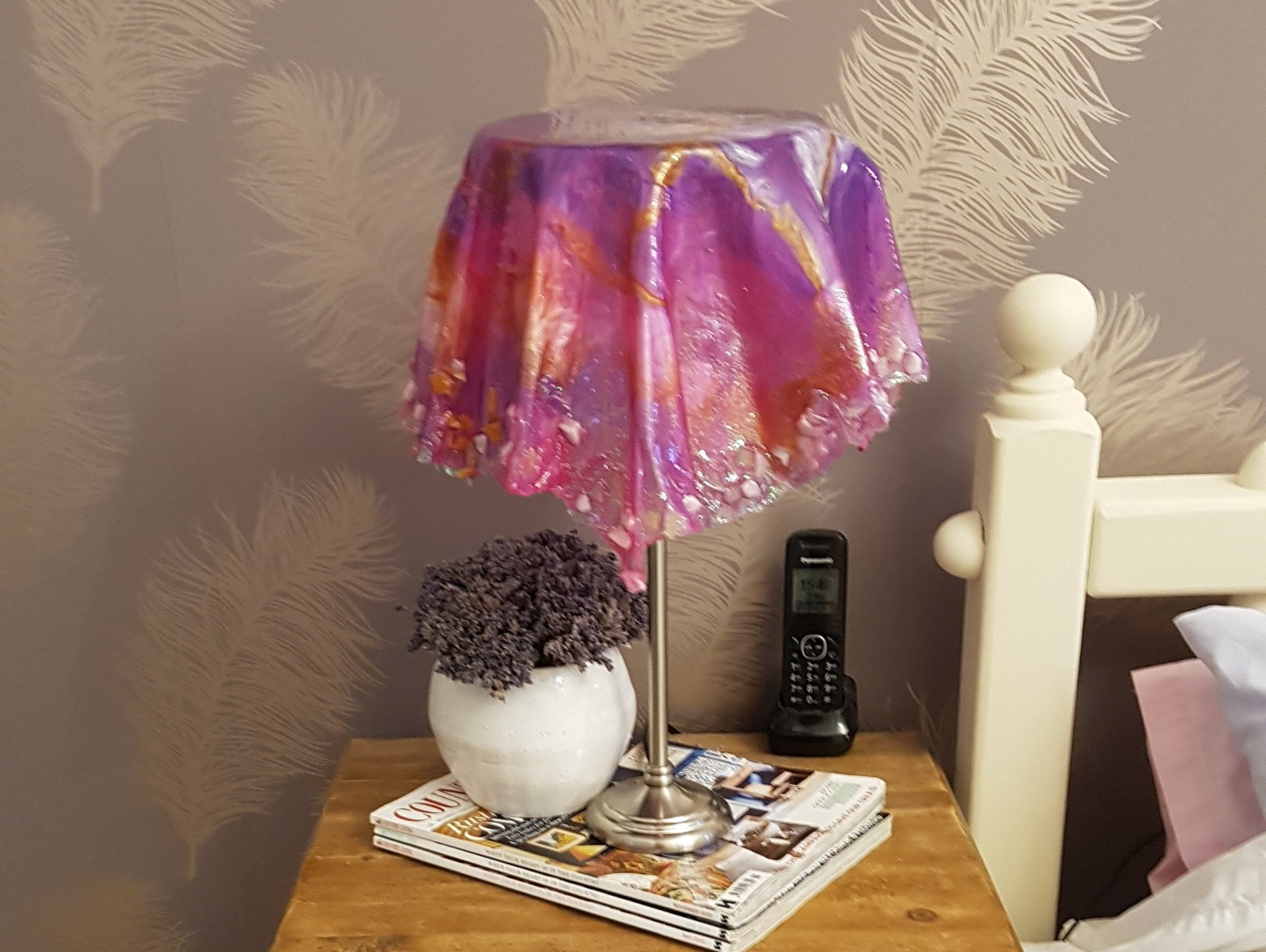Resin lampshade pink and purple Resin lampshade pink and purple