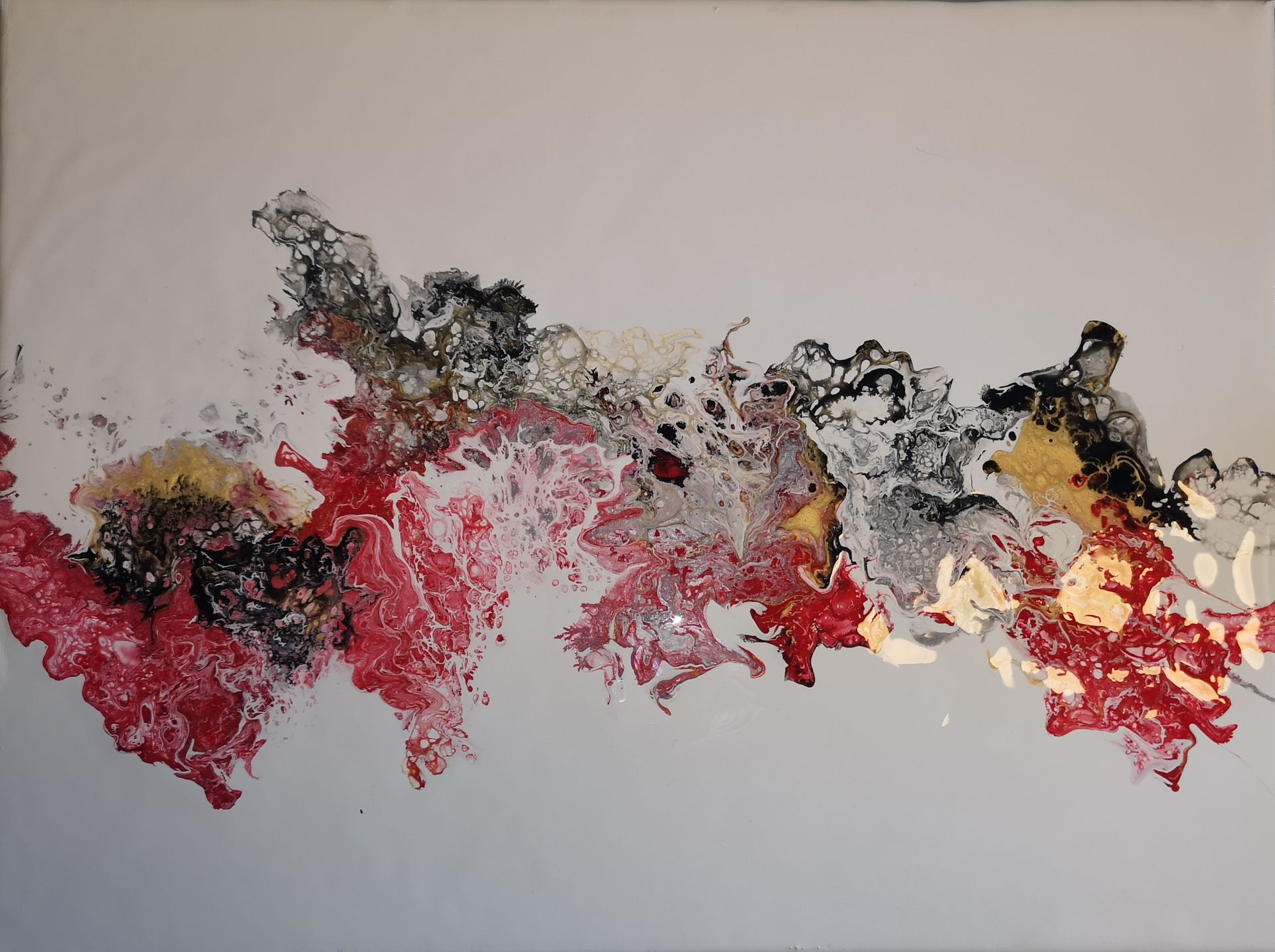 Paint pouring course swipe technique