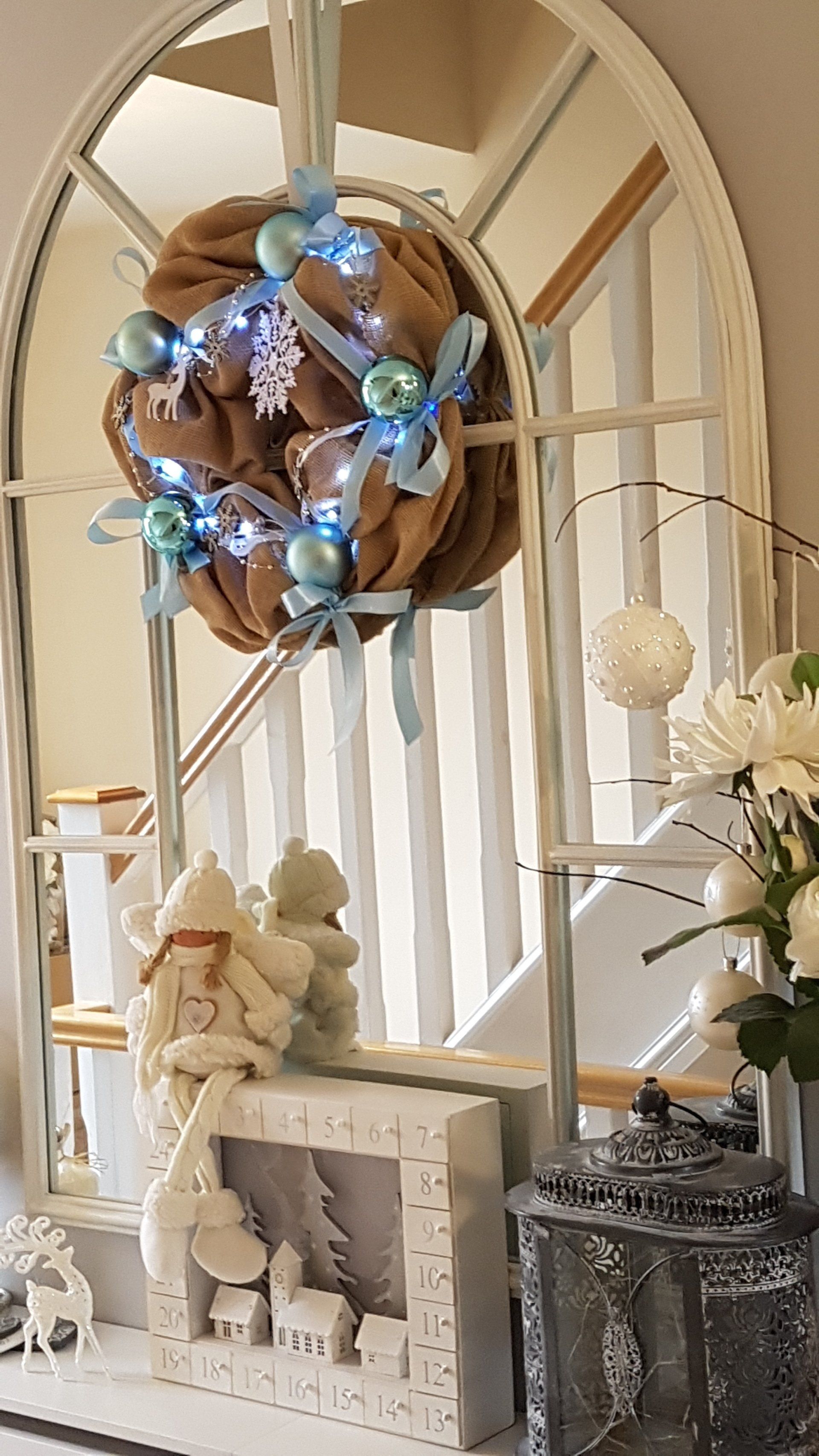 Blue Christmas wreath - by Interior Boost