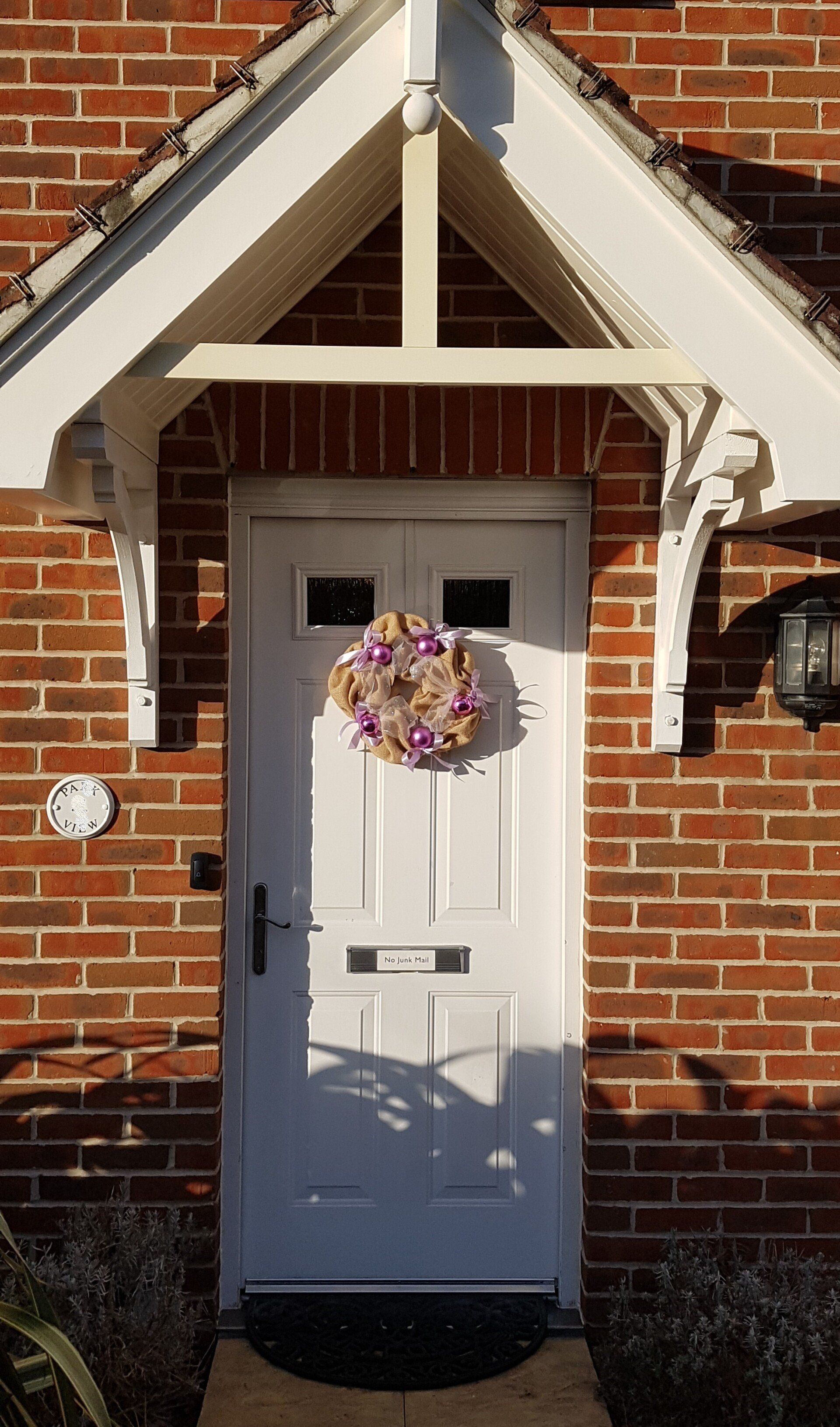 Pink Christmas door wreath