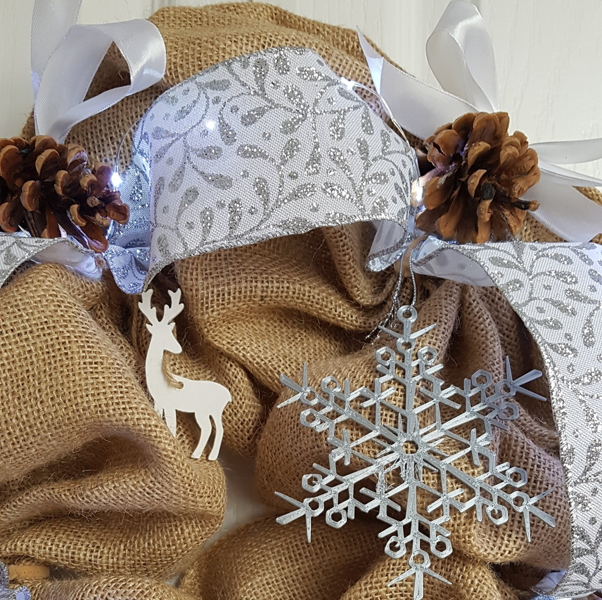 Christmas wreath with silver snowflafe - by Interior Boost Christmas wreath with silver snowflafe - by Interior Boost