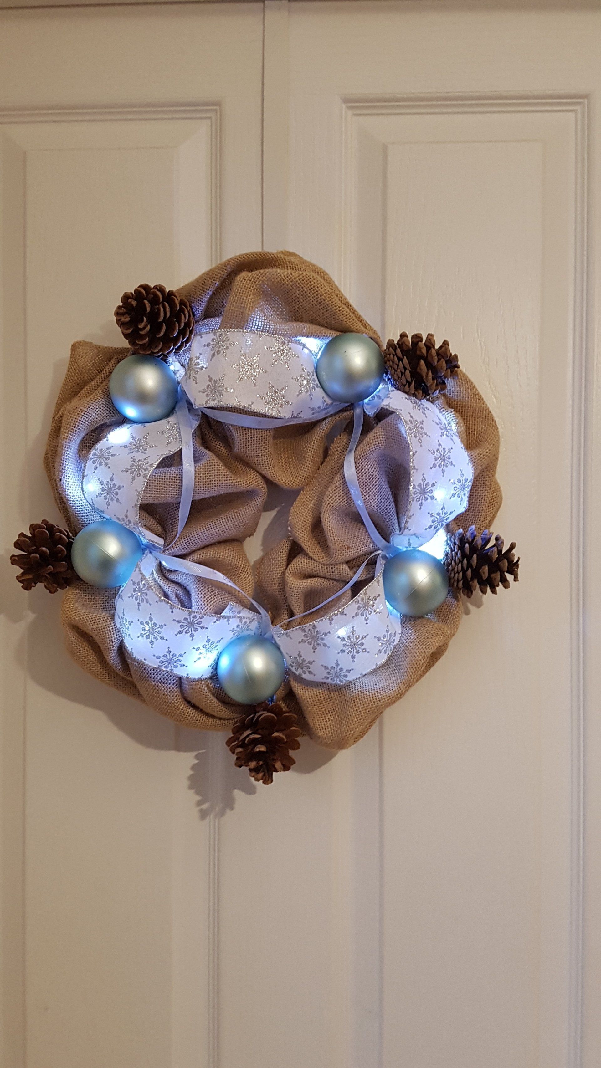 Blue Christmas wreath - by Interior Boost