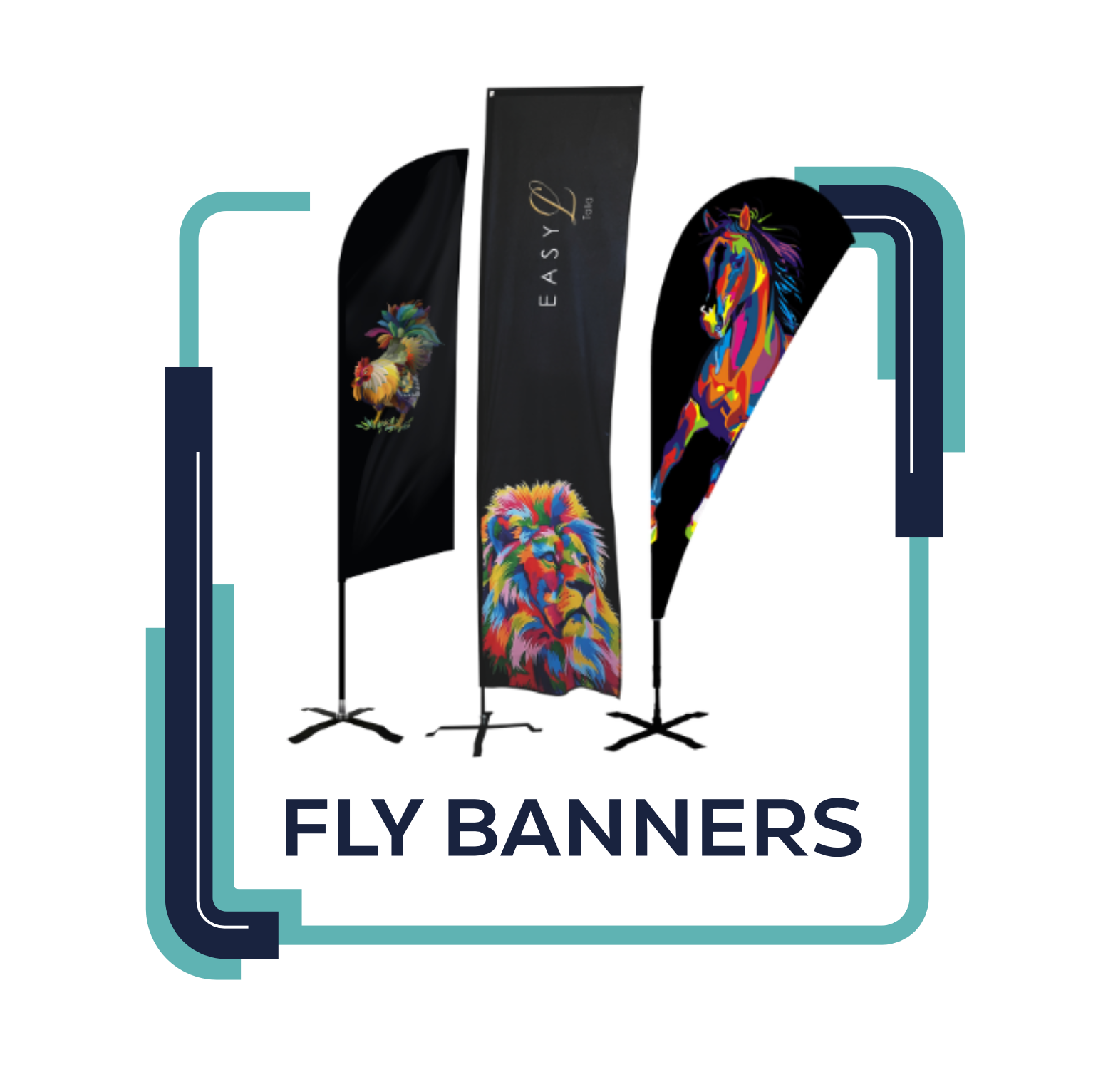 Soportes y Fly Banners personalizables