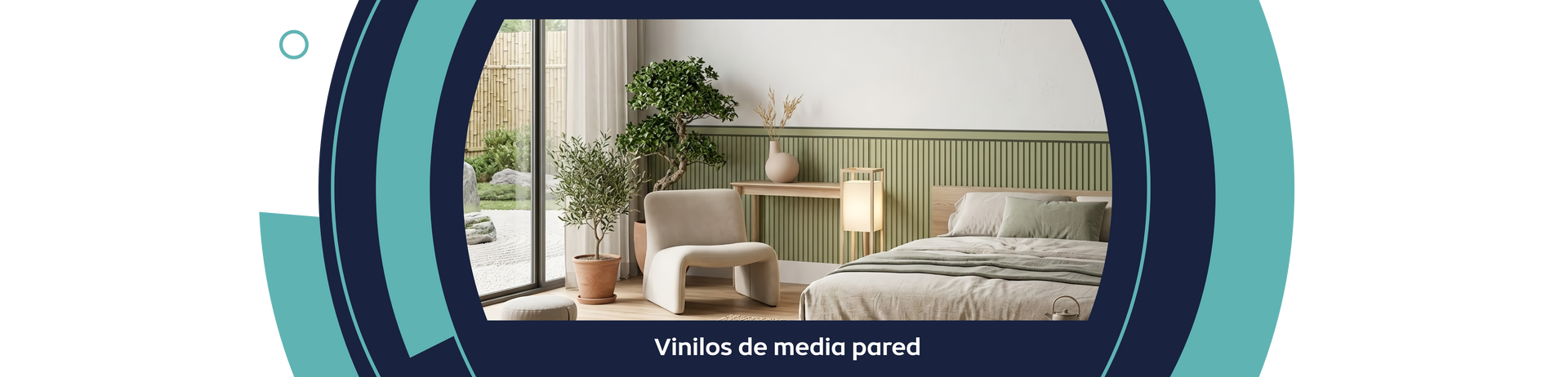 Vinilos como papel de pared con temática y acabado industrial.