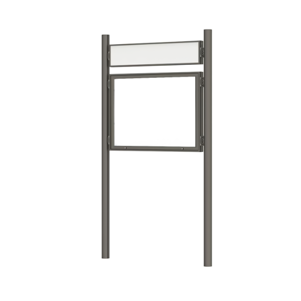Superficie del tablero máxima:
630 x 891 cm (A4 x 30)
Materiales empleados:
Aluminio anodizado plateado
Chapa galvanizada
Método de fijación:
Instalado en hormigón