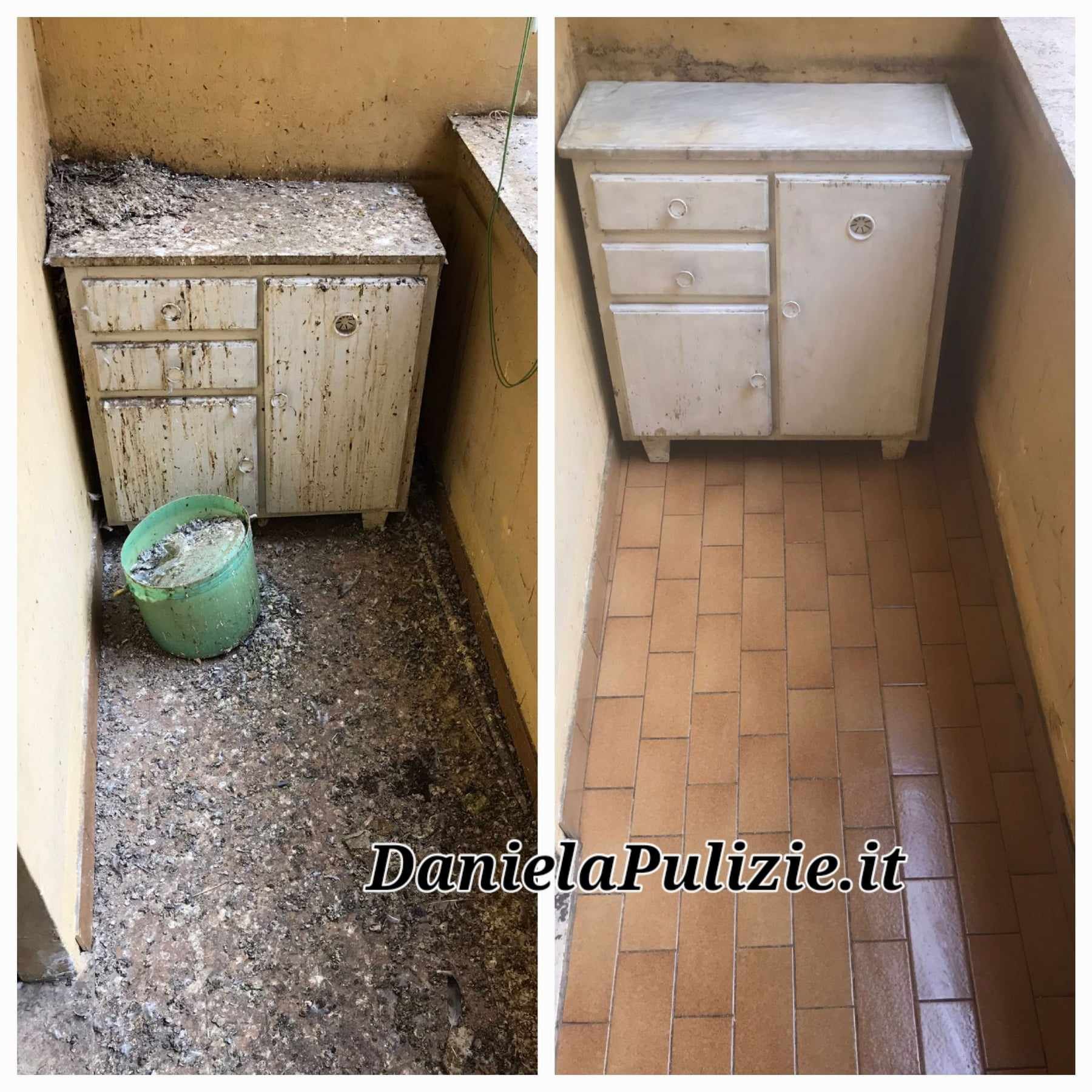 pulizie balconi dal guano dei piccioni