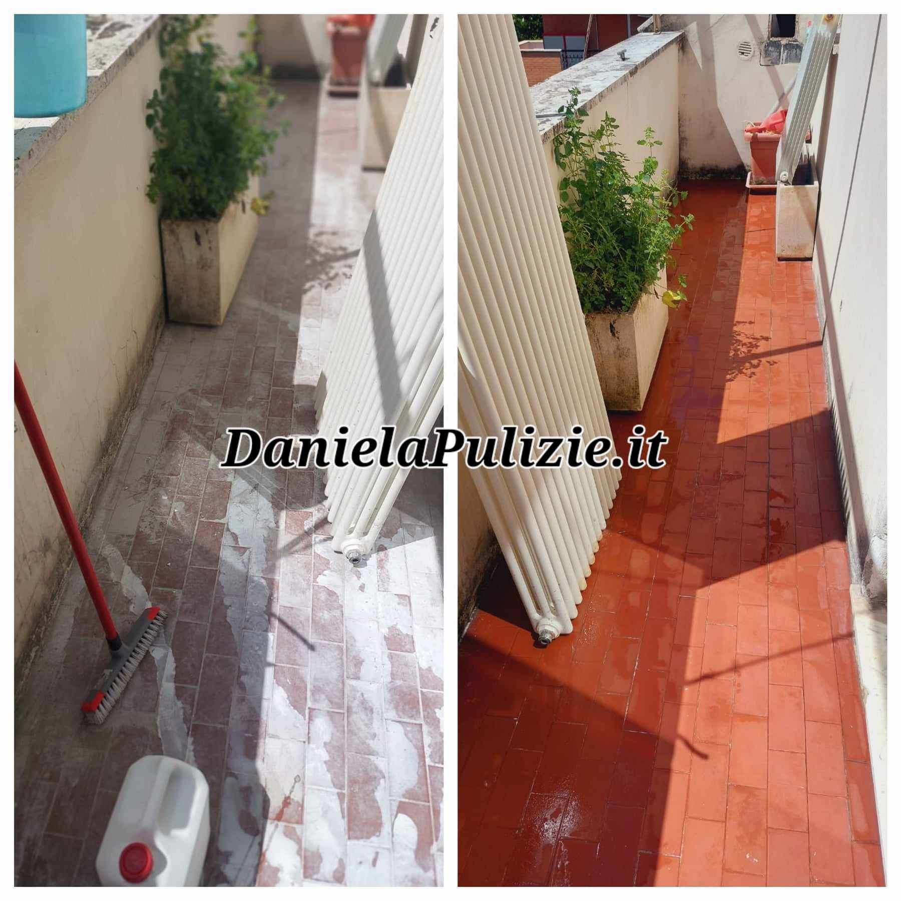 pulizia balcone dopo muratura (foto prima e dopo)