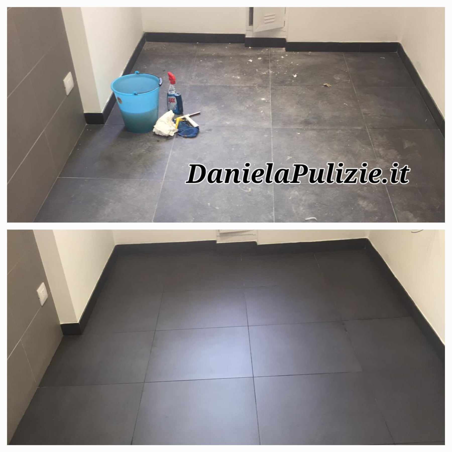 pulizie pavimento dopo imbiancatura prima e dopo