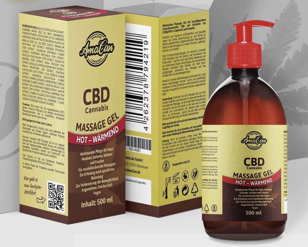 AmaCan Cannabis CBD Massage Gel Hot