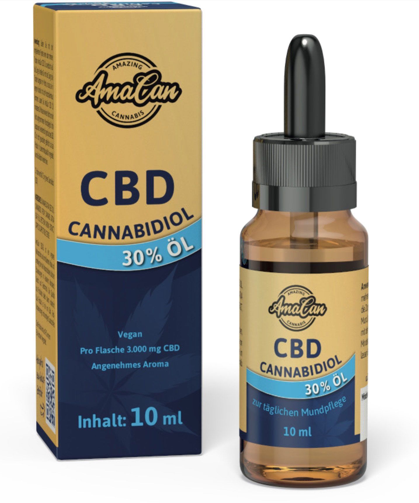 AmaCan CBD Öl Mundpflegeöl zur Pflege der Mundschleimhaut . Mit 30% Cannabidiol