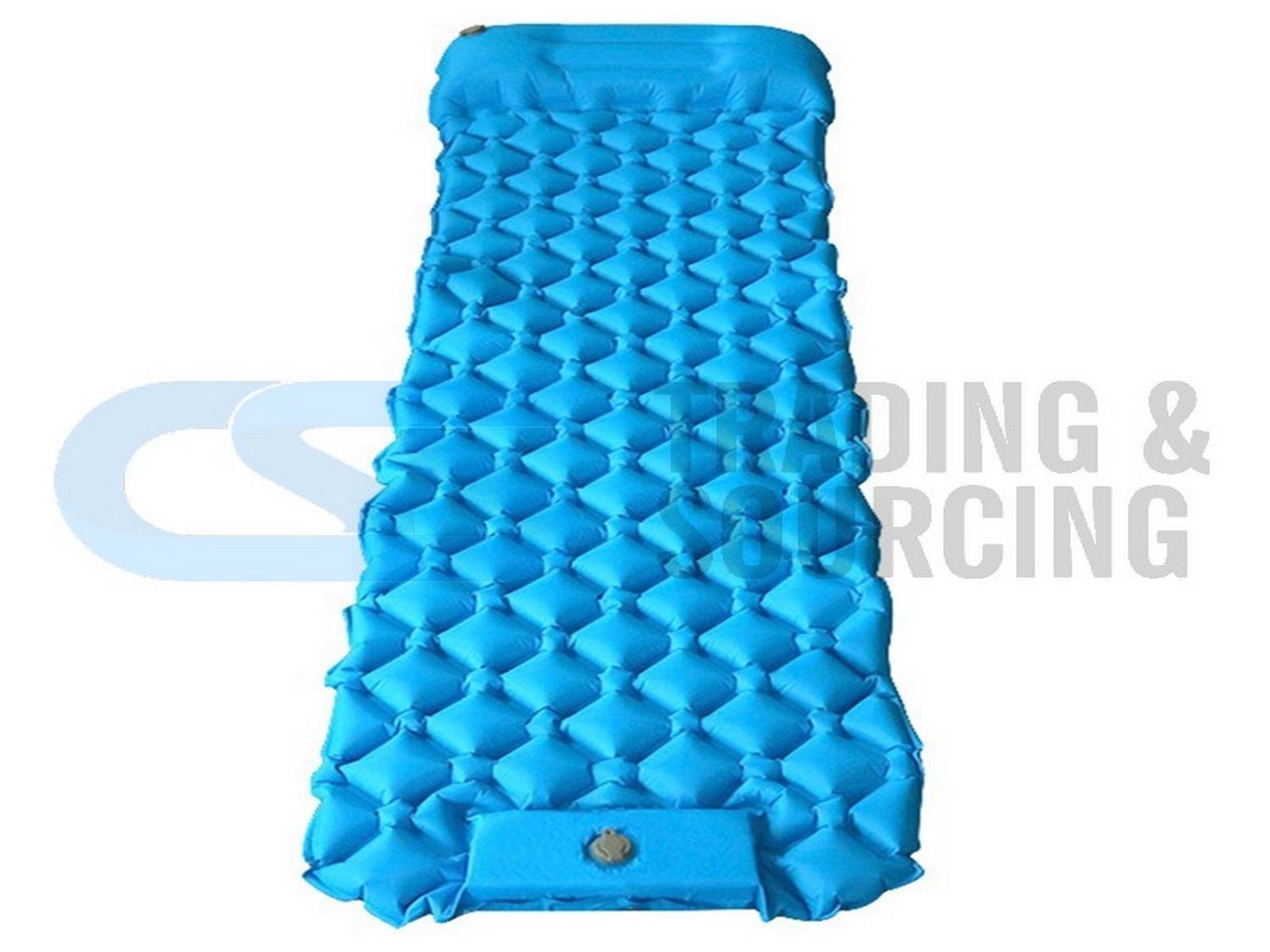 lightweight camping mattress blue and green