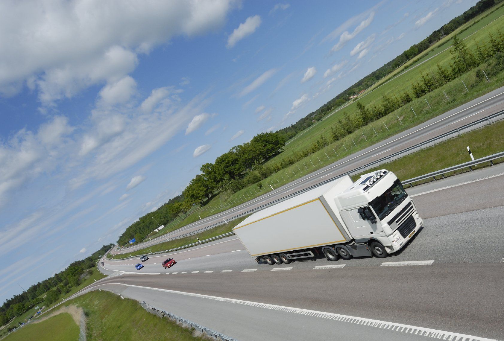 shipping container on the road
