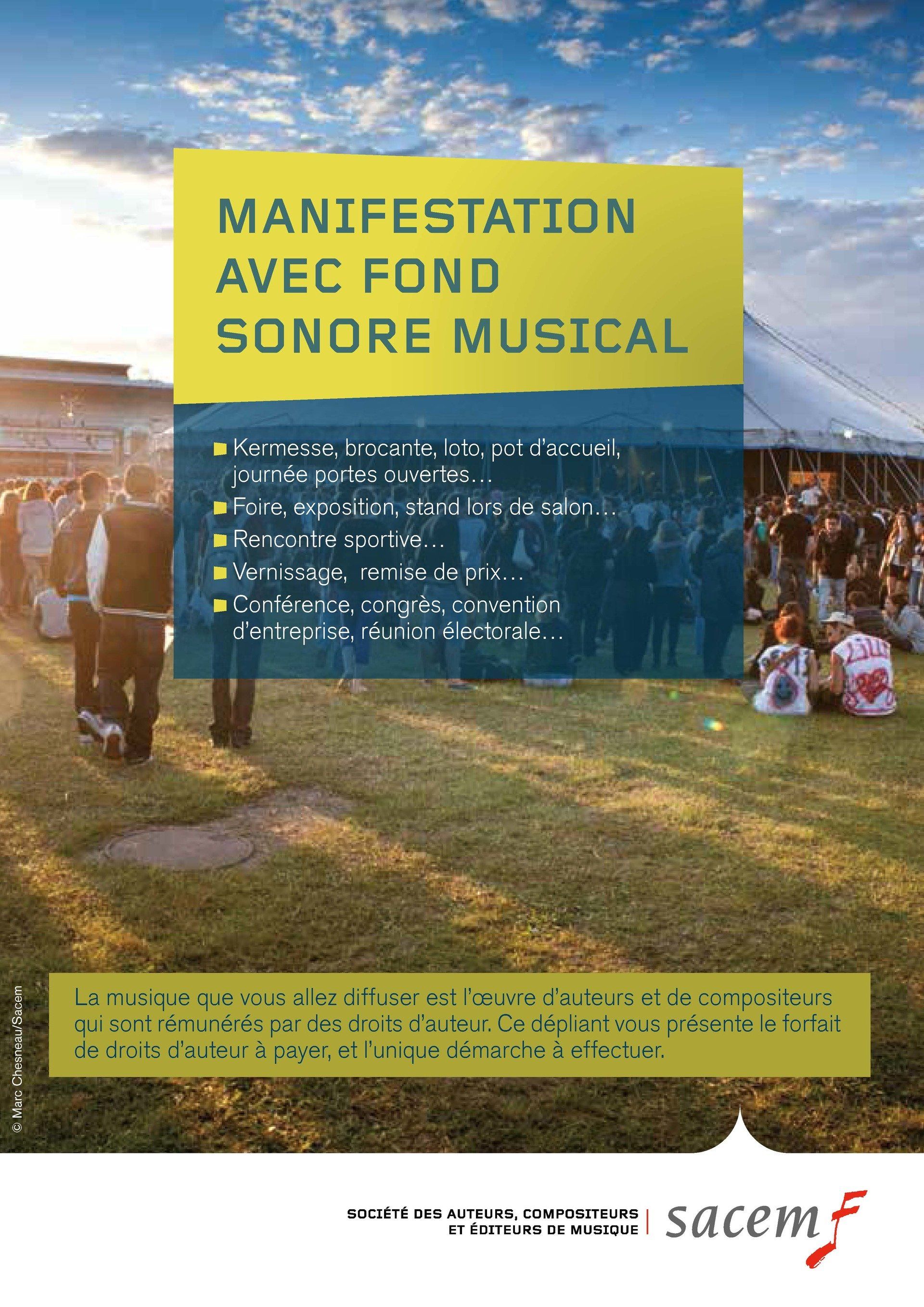 Manifestation avec fond sonore musical