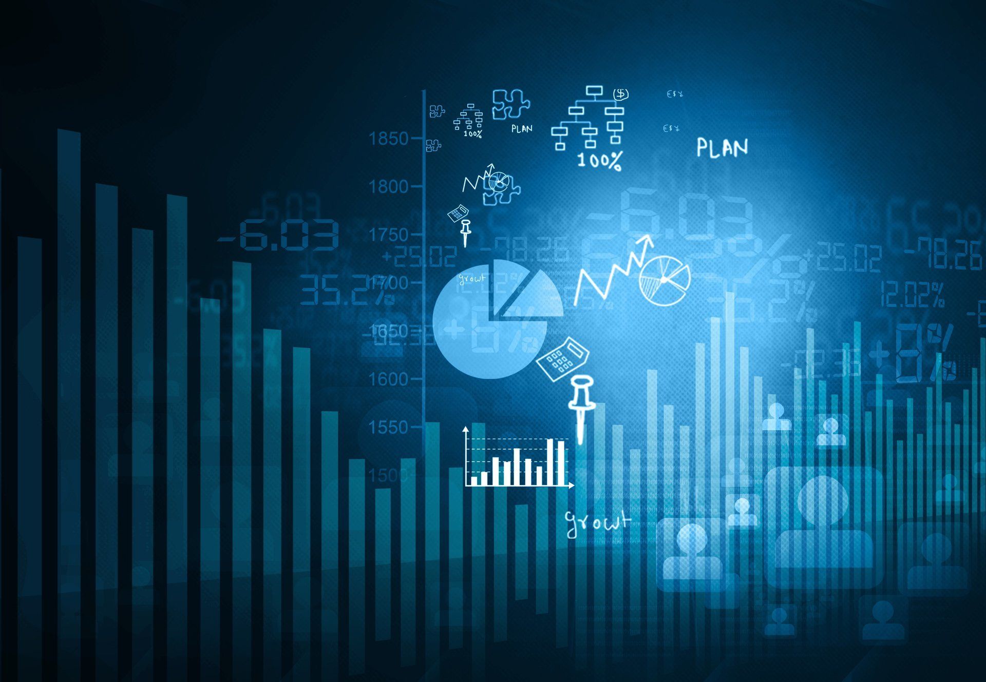 balkenchart und ein tortendiagramm