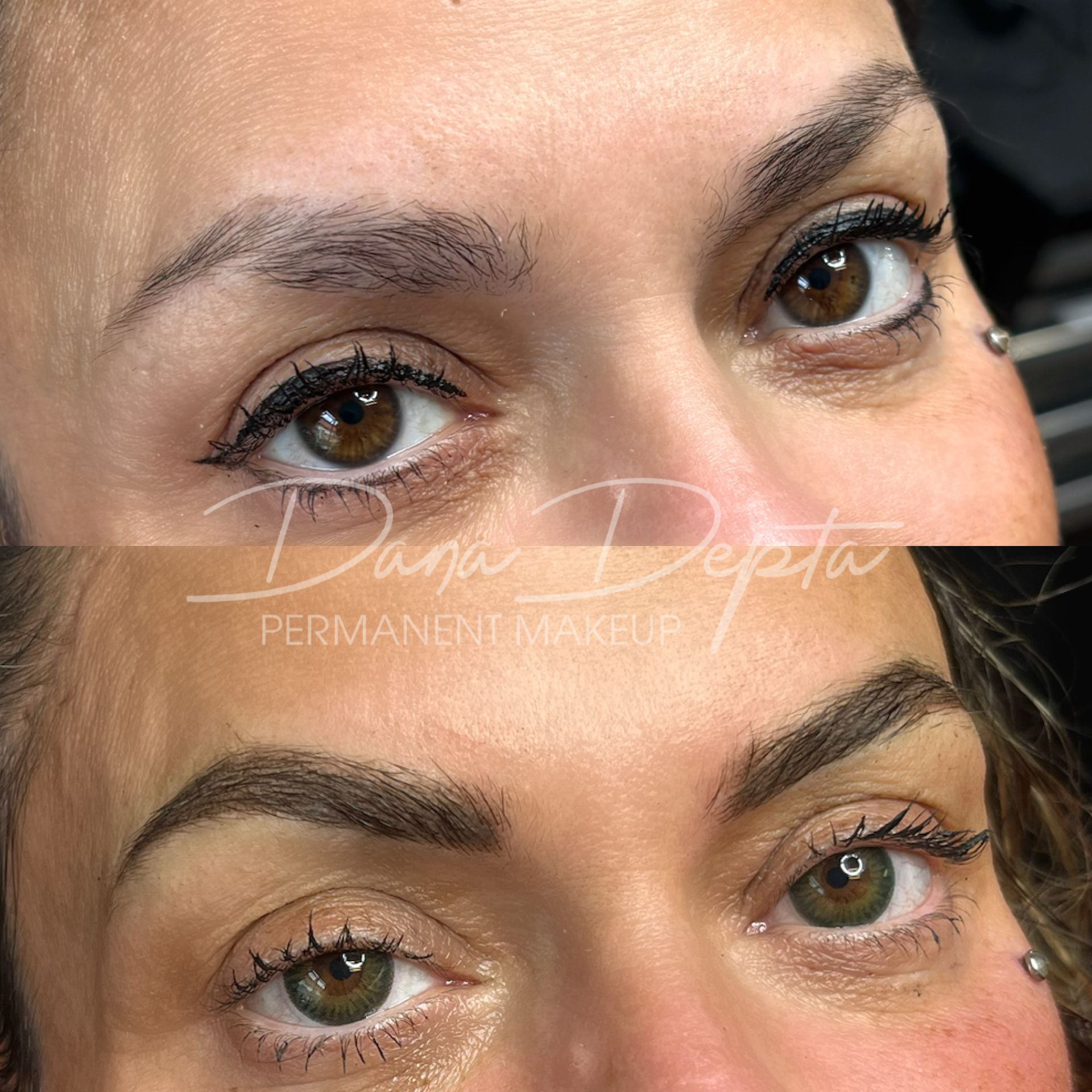 Before and after eyebrow tattoo London