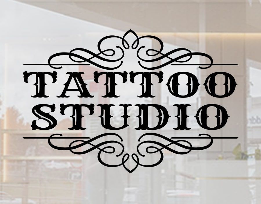 Tattoo studio window sign