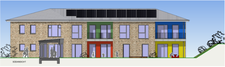 Grafische Ansicht des geplanten Neubaus der Kindertagesstätte in Escheburg