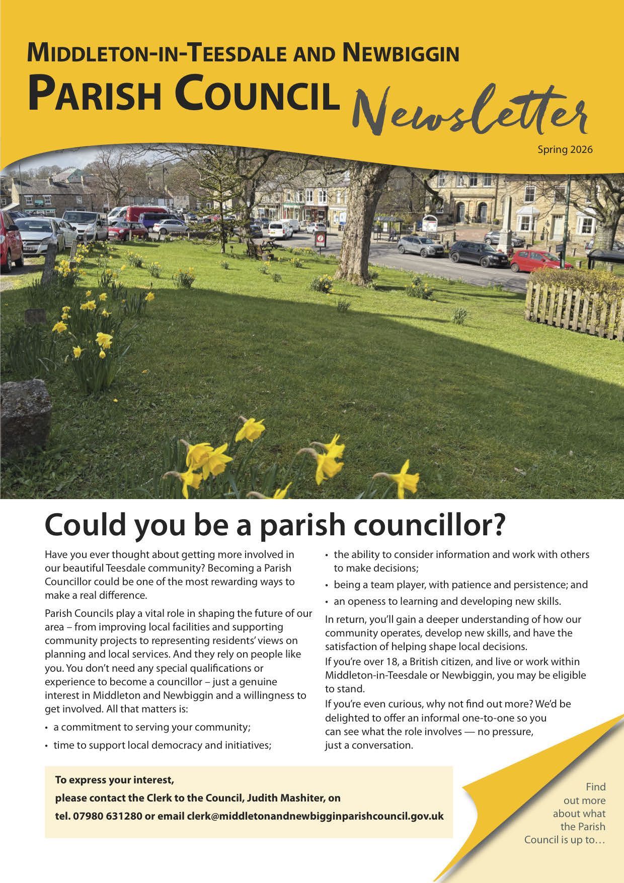 Cover of the Spring 2026 newsletter